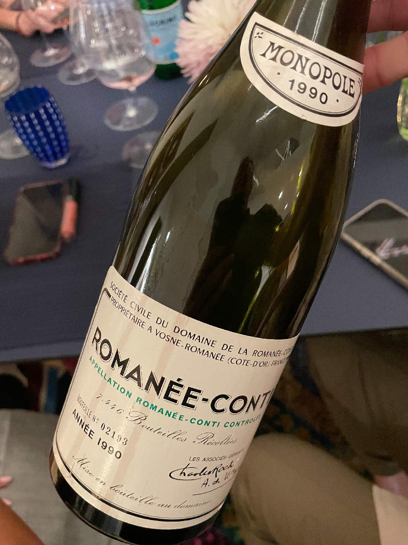 bottle of drc romanee conti