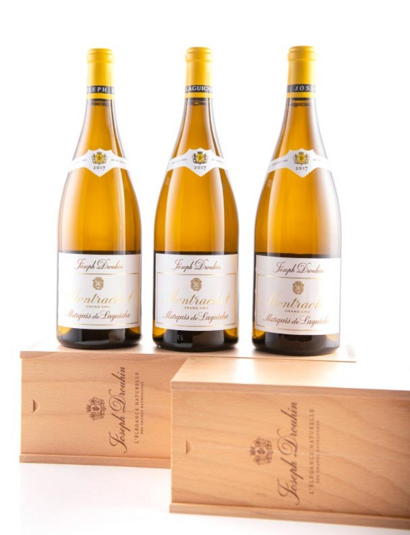 Lot 786: 3 magnums 2017 J. Drouhin Montrachet Marquis de Laguiche in OWC